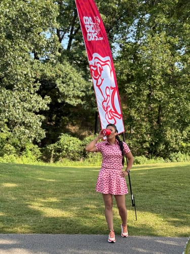 Customer photo review of RED SOLO CUP Women's Athletic Golf Skorts Flared Skirts