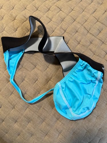 Customer photo review of Nylon 0in Mesh Thong No Fly 3pk Black/Light Blue/Red