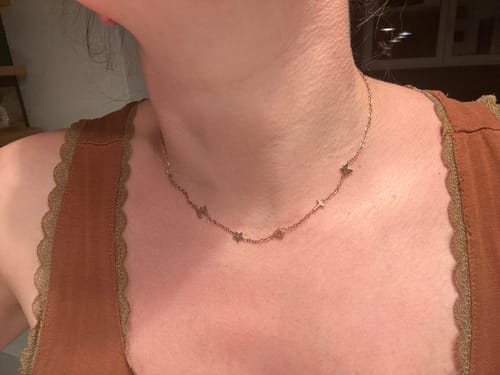 Customer photo review of Custom Sideways Initial Necklace