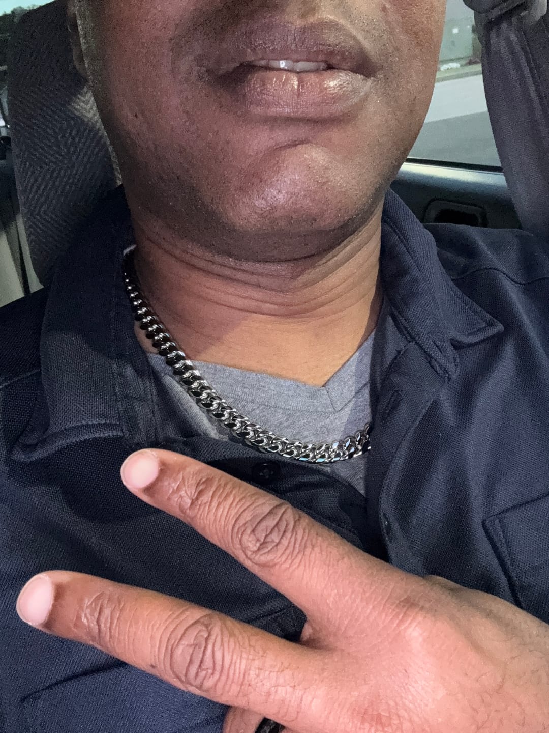 Customer photo review of 10mm Cuban Iced Clasp Chain - White Gold