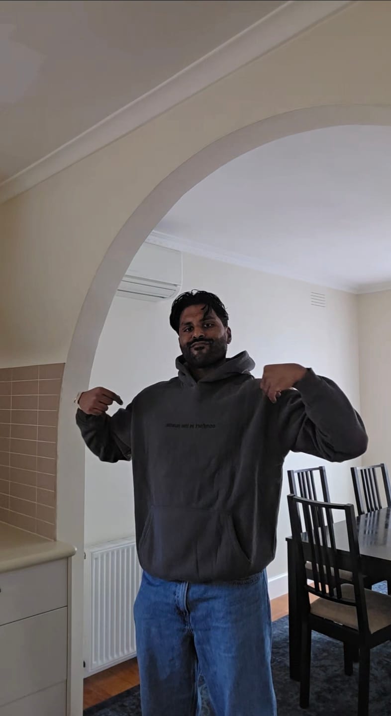 Customer photo review of Ivory Essentials Hoodie - Grey