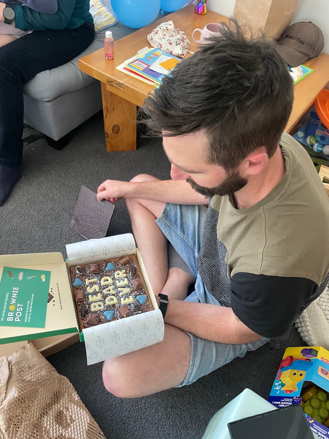 Customer photo review of Custom message fathers day brownie