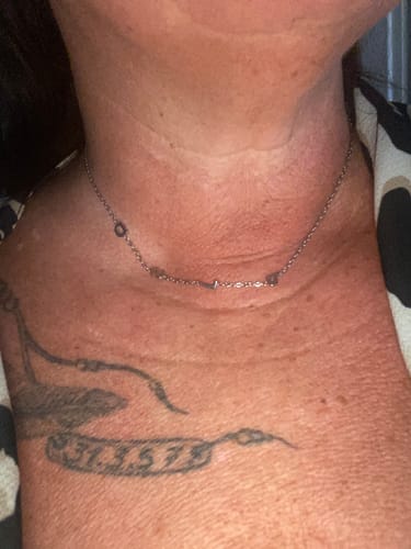 Customer photo review of Custom Sideways Initial Necklace