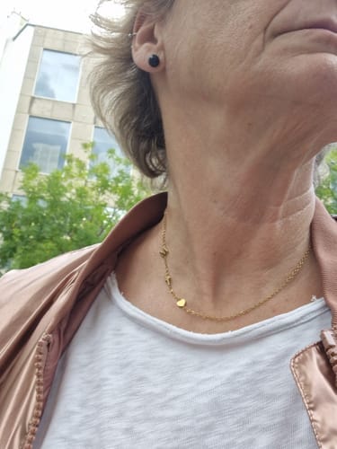 Customer photo review of Custom Sideways Initial Necklace
