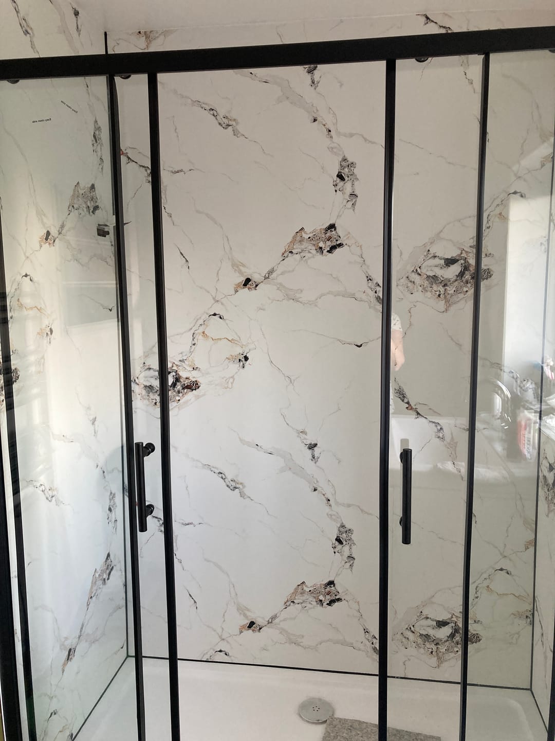 Customer photo review of 10mm Oro Gold Marble Ultra Matt Shower Panel 1M x 2.4M