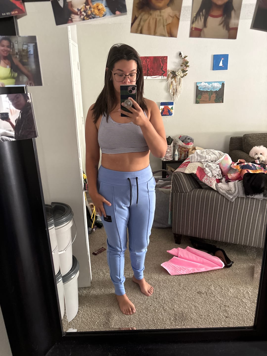 Customer photo review of Power Sports Bra - B&W Stripe | MT SPORT