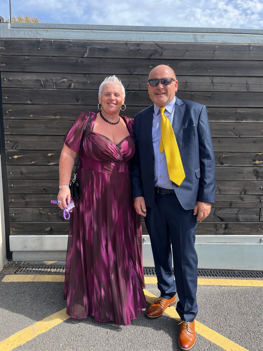 Customer photo review of Kemi Wine Ombre Print Bolero Wrap Bodice Maxi Gown