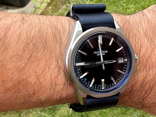 Customer photo review of Navy Blue Nylon Watch Strap