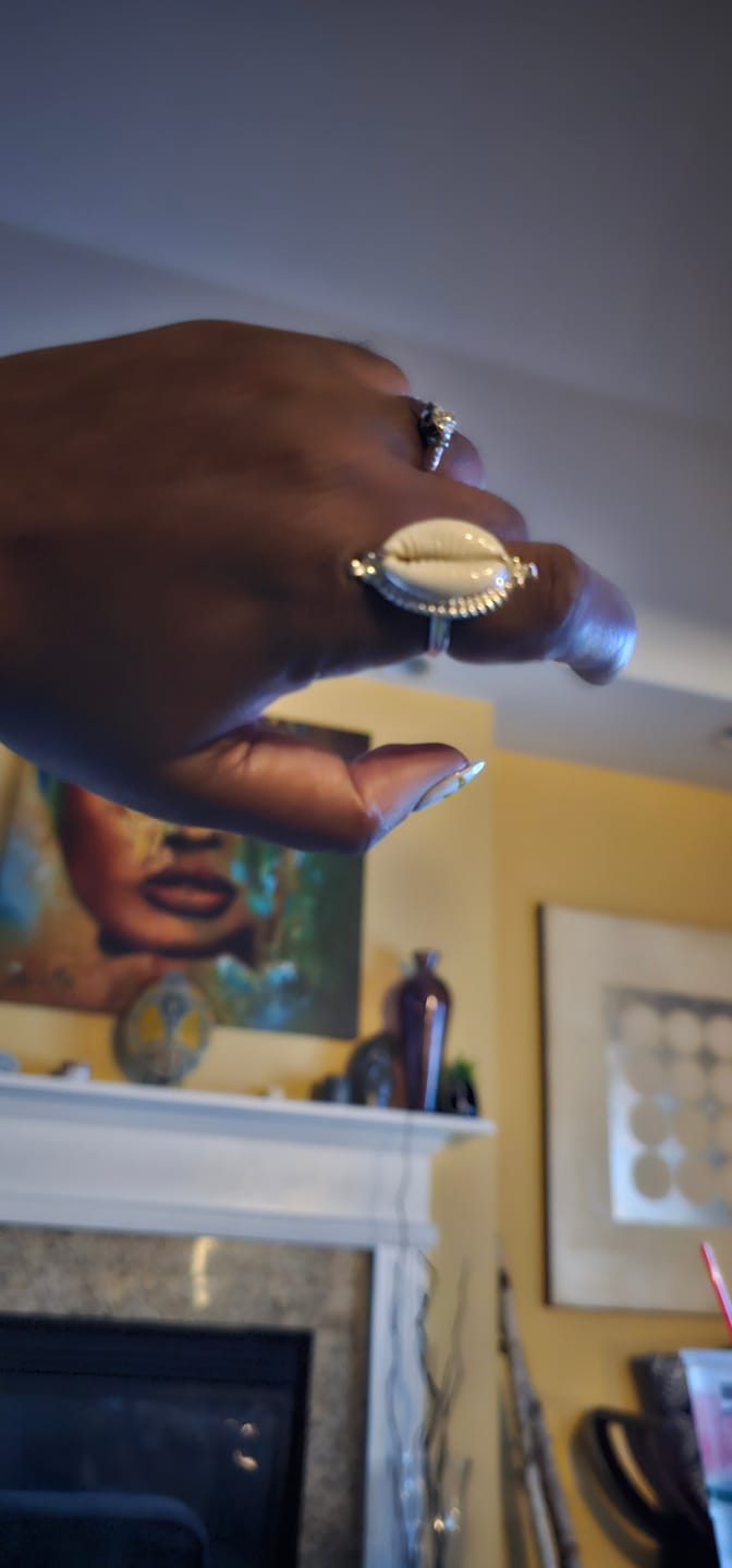 Customer photo review of Cowrie Shell Boho Ring Sterling Silver