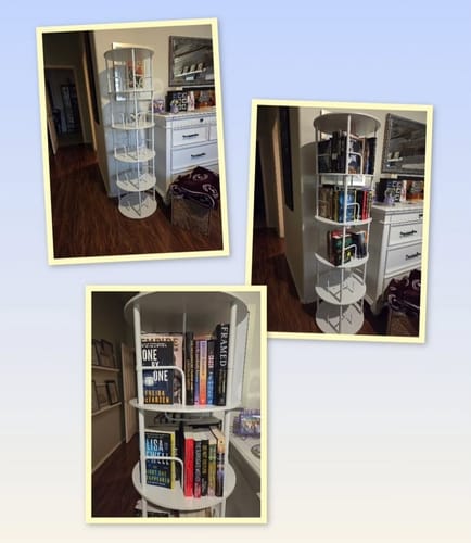 Customer photo review of Flycity 5-Tier White Rotating Bookshelf  With 360 ° Spinning Display