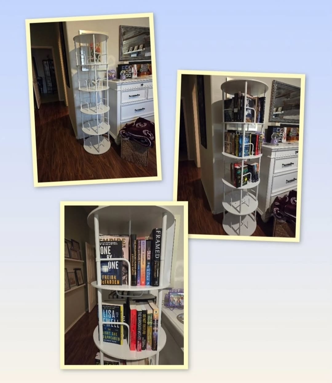 Customer photo review of Flycity 5-Tier White Rotating Bookshelf  With 360 ° Spinning Display