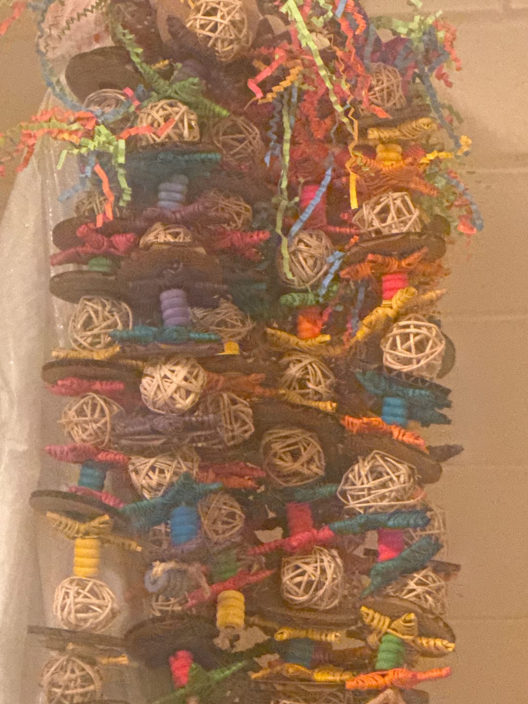 Customer photo review of Bamboo Firecrackers by Cheep Thrills Bird Toys