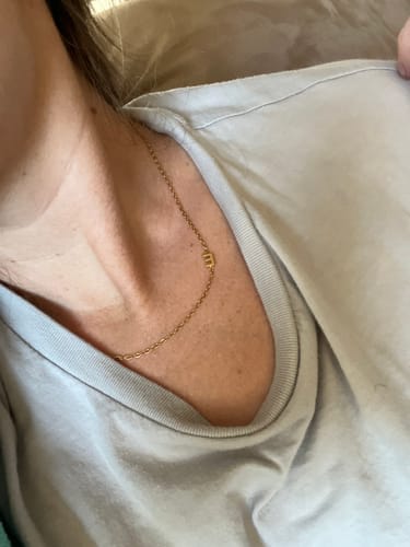 Customer photo review of Custom Sideways Initial Necklace