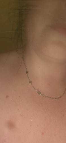 Customer photo review of Custom Sideways Initial Necklace
