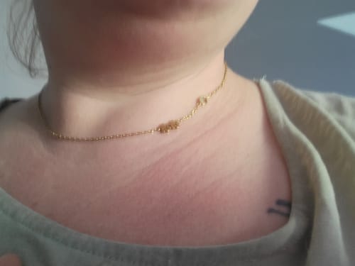 Customer photo review of Custom Sideways Initial Necklace