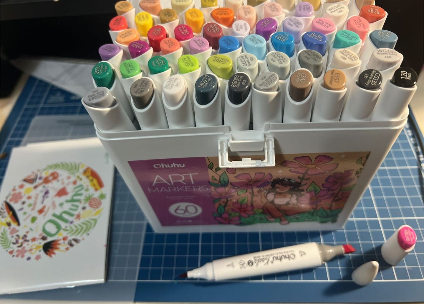 Customer photo review of Ohuhu Kaala Dual Tips Alcohol Art Markers- 60 Colors Illustrations