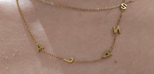 Customer photo review of Custom Sideways Initial Necklace