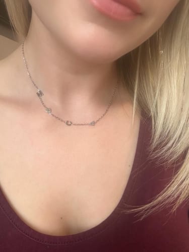 Customer photo review of Custom Sideways Initial Necklace