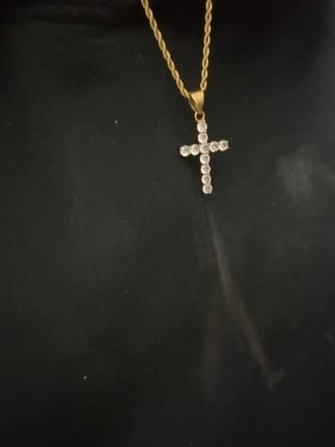 Customer photo review of Iced Cross Pendant (Gold)