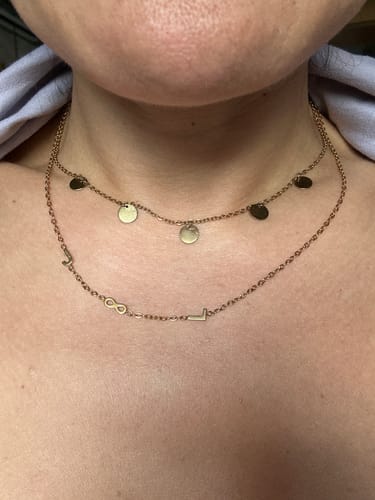 Customer photo review of Custom Sideways Initial Necklace