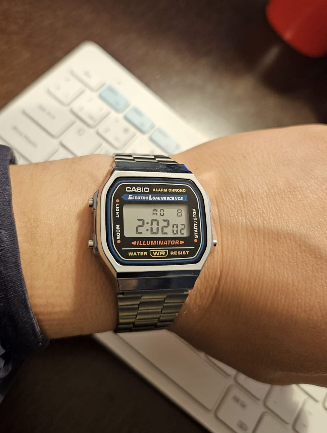 Customer photo review of Reloj Casio Vintage A168WA-1WDF Electroluminescence Plateado