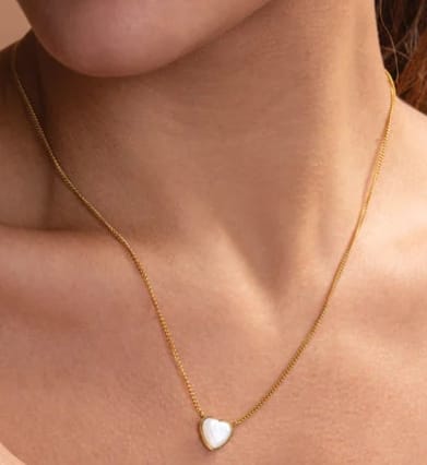 Customer photo review of White Heart Necklace