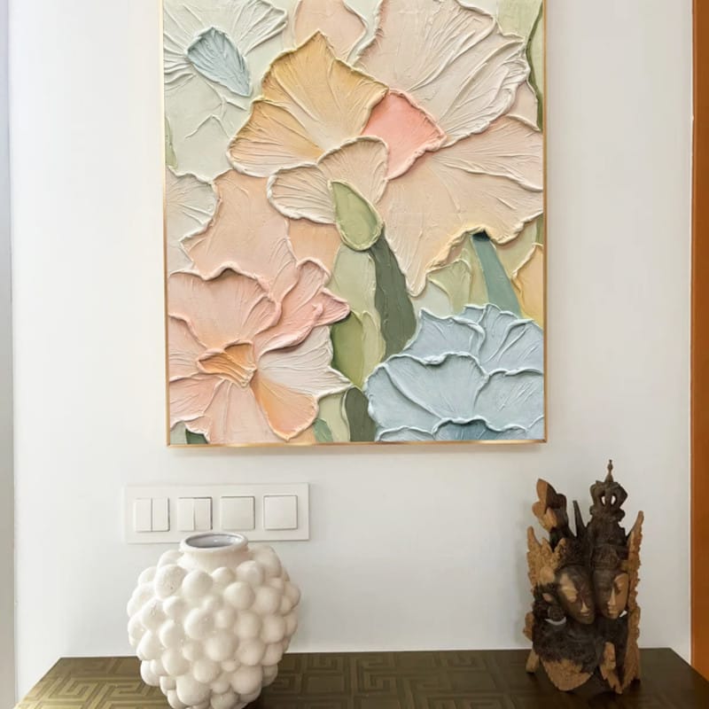 Customer photo review of Colorful Flower Textured Painting Canvas #FP042