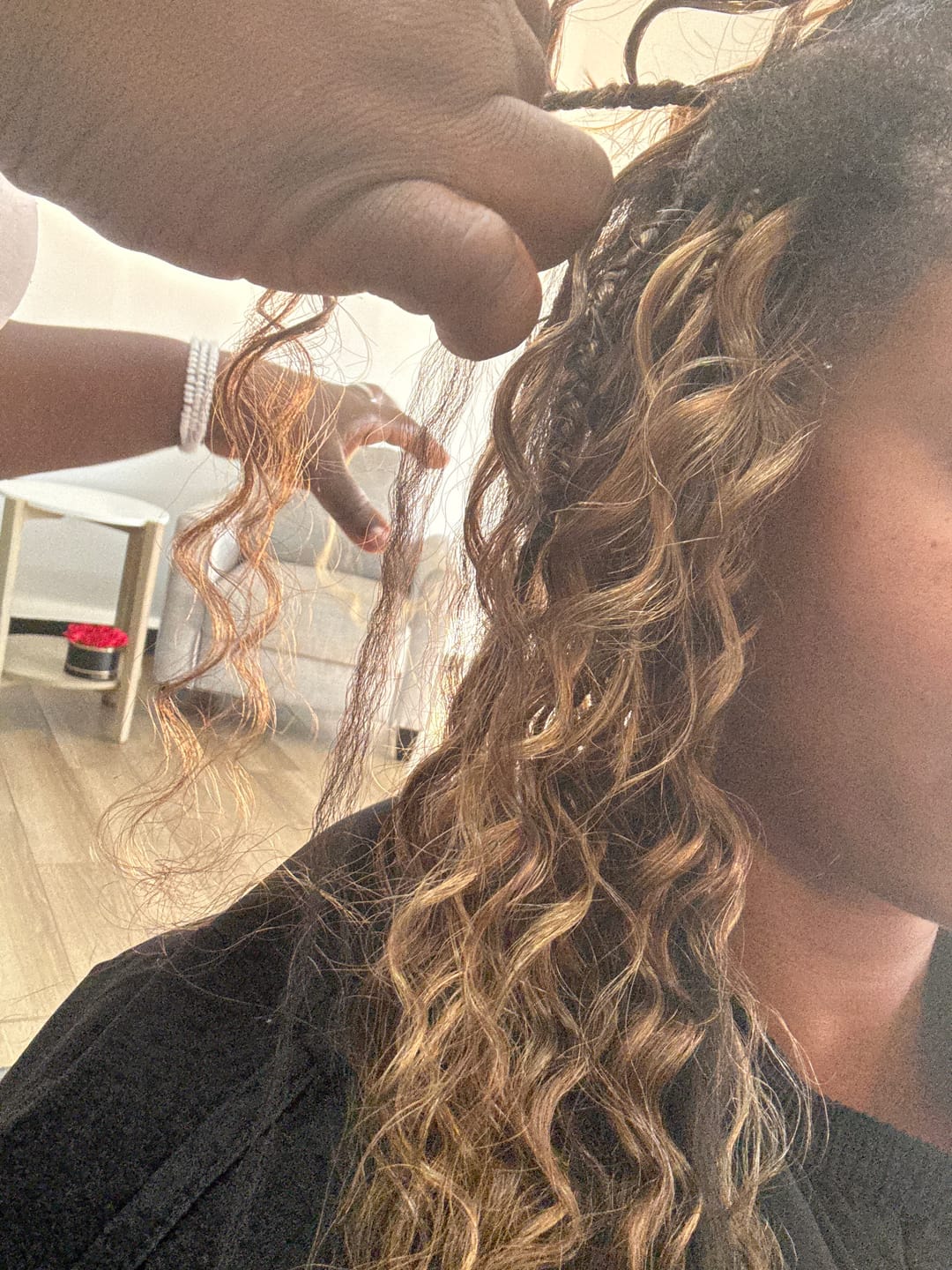 Customer photo review of #4/#27/#30 Mix Color Blend Loose Deep Wave Bulk Human Braiding Hair