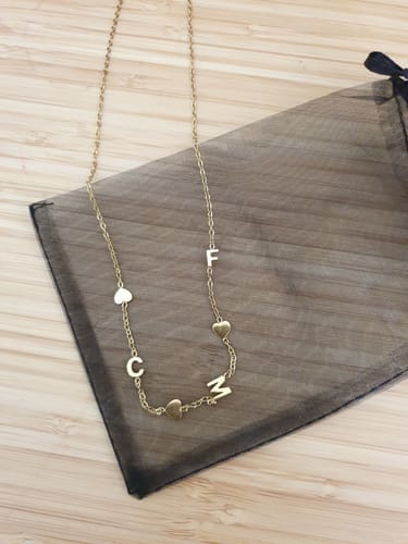 Customer photo review of Custom Sideways Initial Necklace