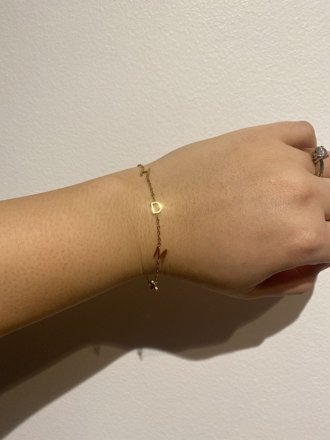 Customer photo review of Custom Sideways Initial Bracelet