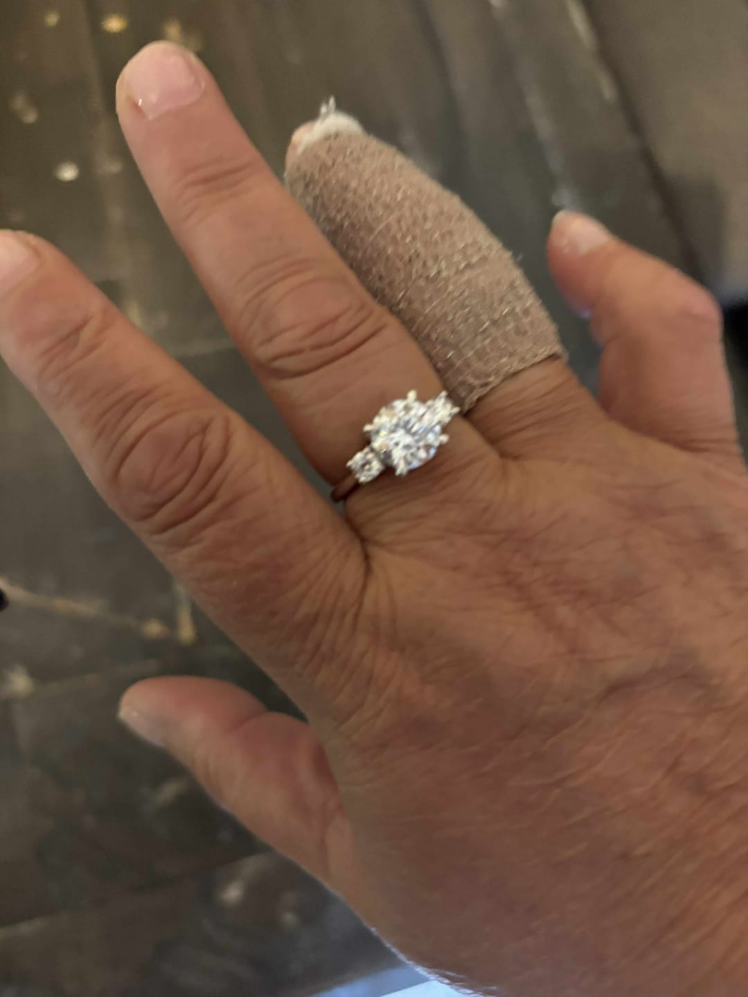 Customer photo review of 0.95-6.45 CT Round Cut Diamonds - Three Stone Rings