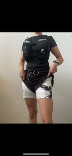 Customer photo review of Psalms 91:2 'Divine Strength' Women's Performance Shorts