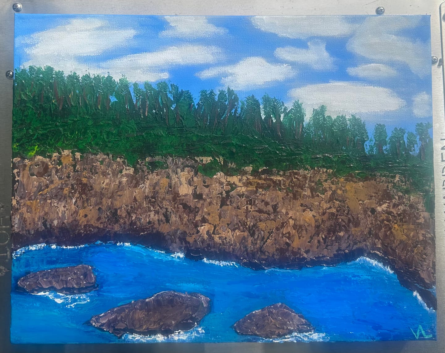 Customer photo review of DabblePaints™️ Burnt Umber — Thick-Body Acrylic Paint