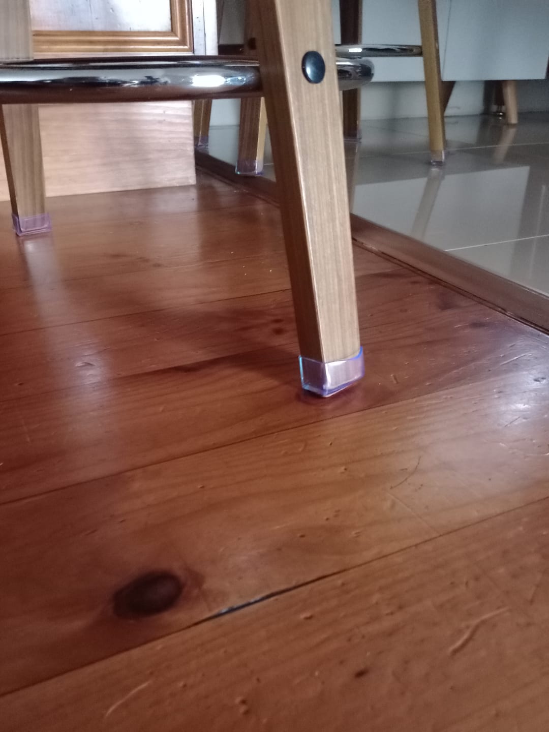 Customer photo review of Rectangular Felt Silicone Chair Leg Protectors | Extra-Durable Chair Floor Protectors