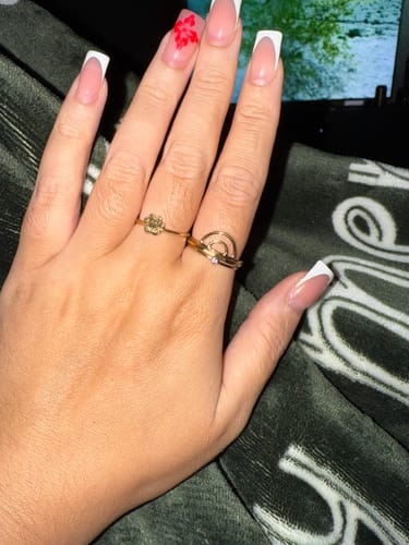 Customer photo review of Gold Fill Hammered Stacker Ring
