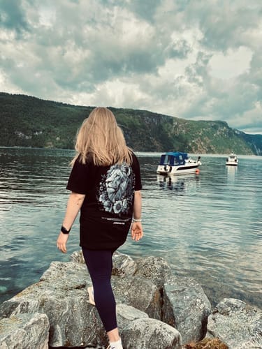 Customer photo review of Joshua 1:9 'Courageous Roar' Women’s Oversized T-Shirt