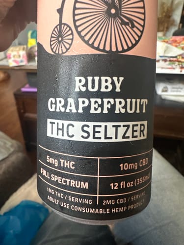 Customer photo review of Ruby Grapefruit THC Seltzer