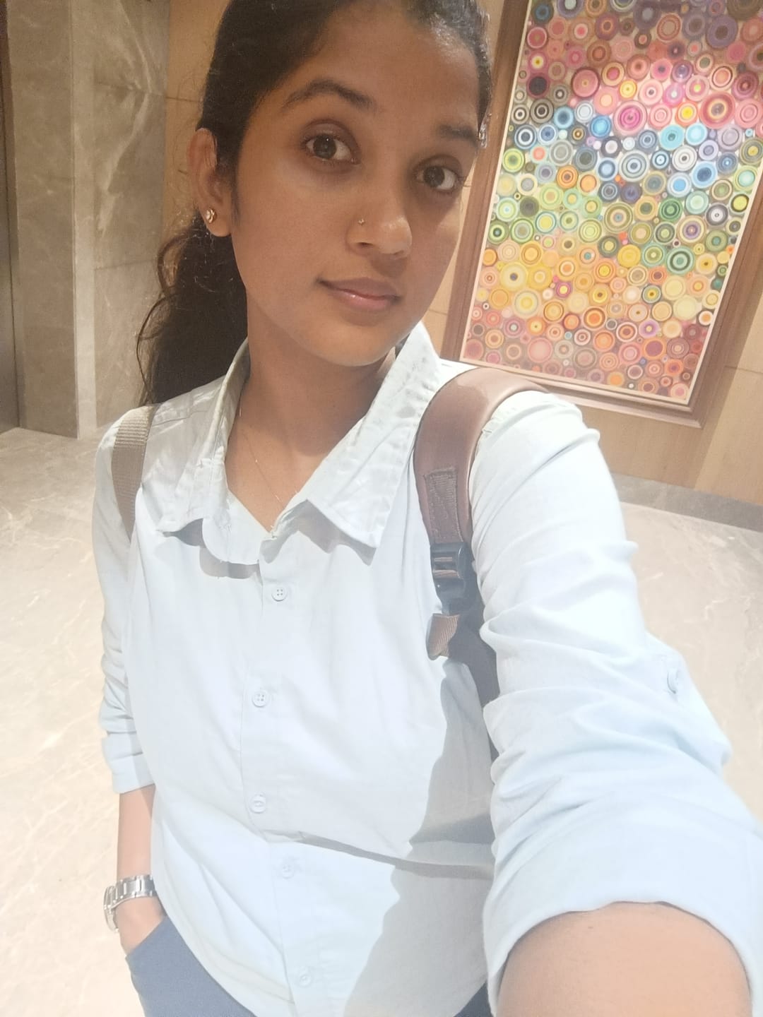 Customer photo review of Women Sky Blue Airy-Linen Shirt