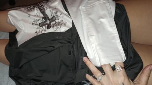 Customer photo review of Romans 6:23 Three Nails Oversized T-Shirt