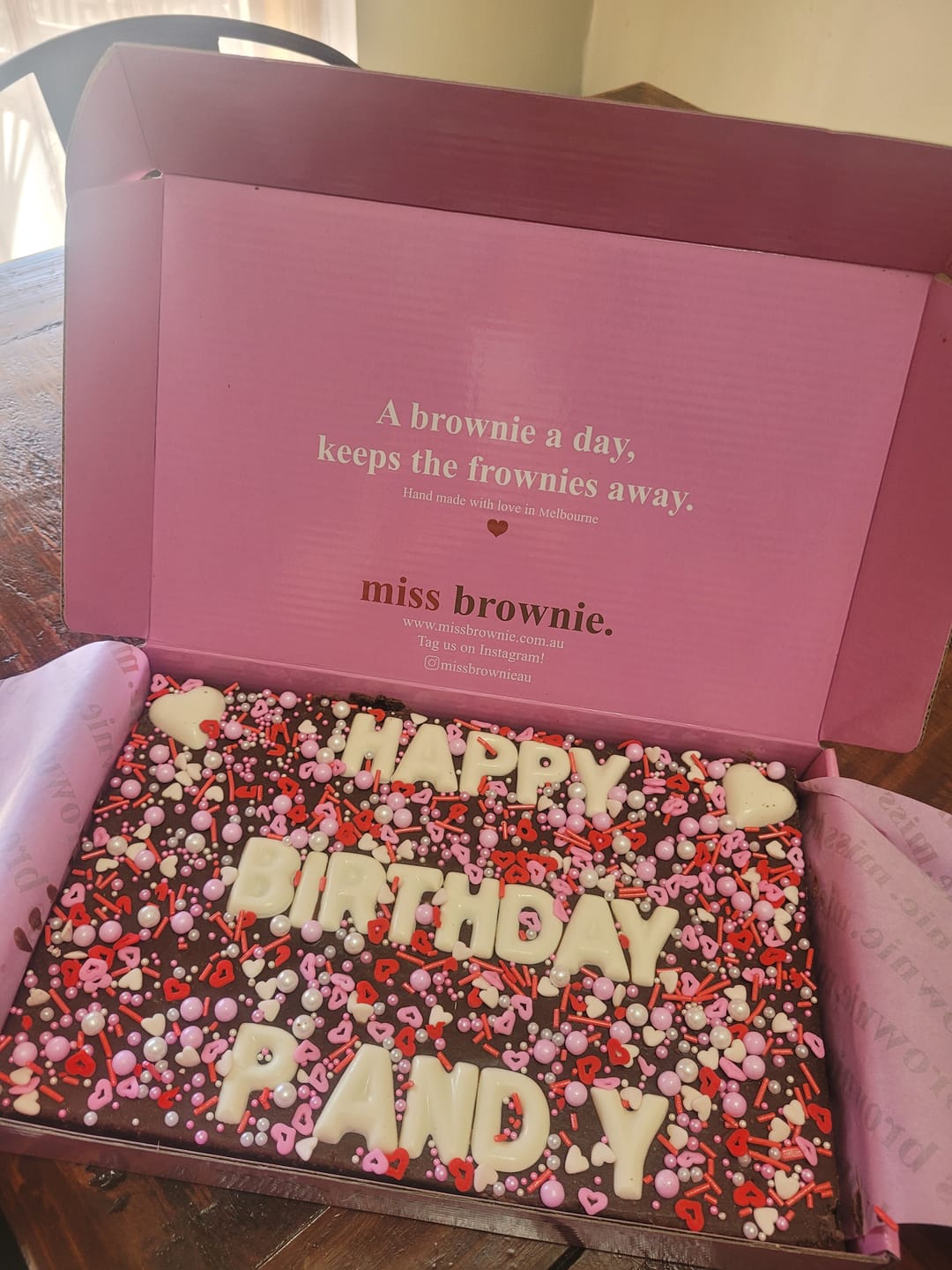 Customer photo review of Custom Birthday Brownie
