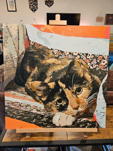 Customer photo review of Paint Your Pet by Numbers - Personalized Pet Portraits