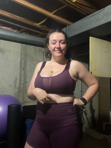 Customer photo review of Vivid "V" Mesh Sports Bra