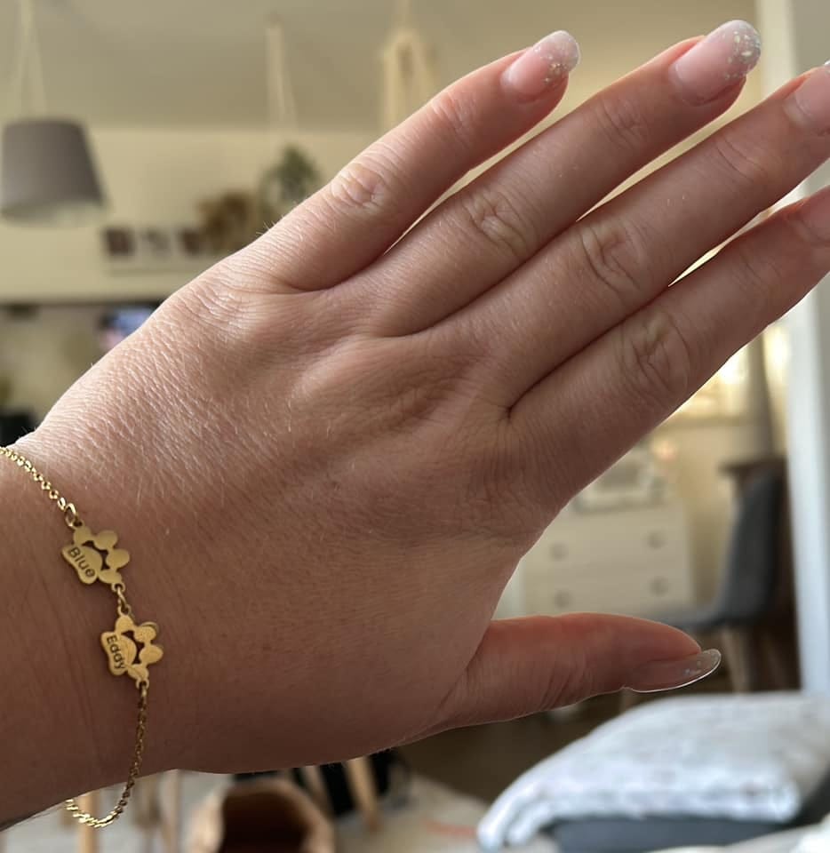 Customer photo review of Custom Paw Name Bracelet