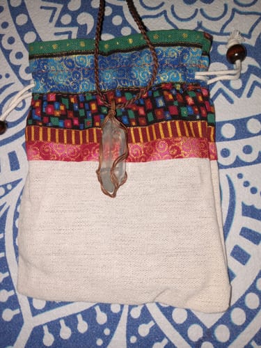 Customer photo review of Celestial Clarity White Quartz Copper Pendant