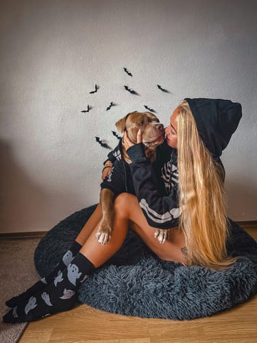 Customer photo review of Halloween Human Hoodie - Skeleton