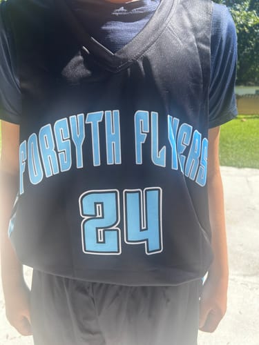 Customer photo review of Custom Black Blue Double Side Sets Design Sportswear Basketball Jersey