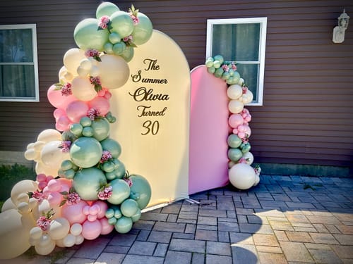 Customer photo review of Chiara Backdrop Wall Set, Arched Wall Set Birthday&Baby Shower&Wedding Party Decoration