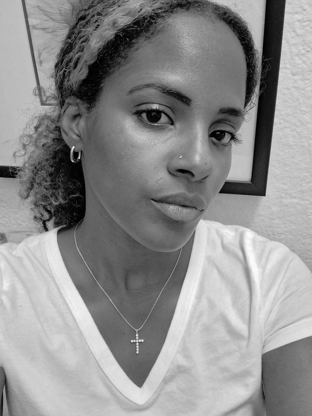 Customer photo review of Madison Silver Hoop Earrings