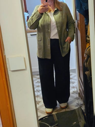 Customer photo review of Robe Clémence -  viscose/lin vert tilleul