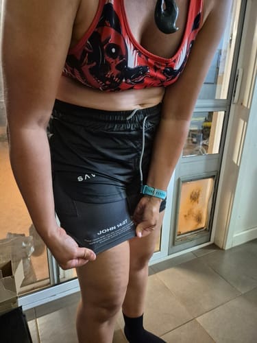 Customer photo review of John 14:27 'Butterfly Cross' Women's Performance Shorts